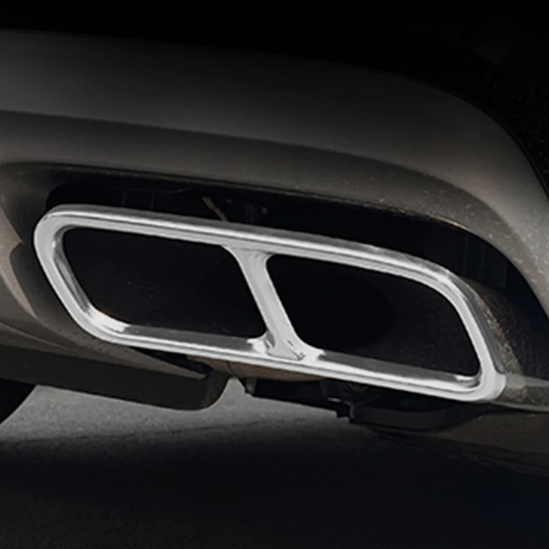 

For Audi Q7 2016-19 Car Styling Tail Throat Decoration Frame Trim Car Exhaust Pipe Cover Stickers Stainless Steel Accessories