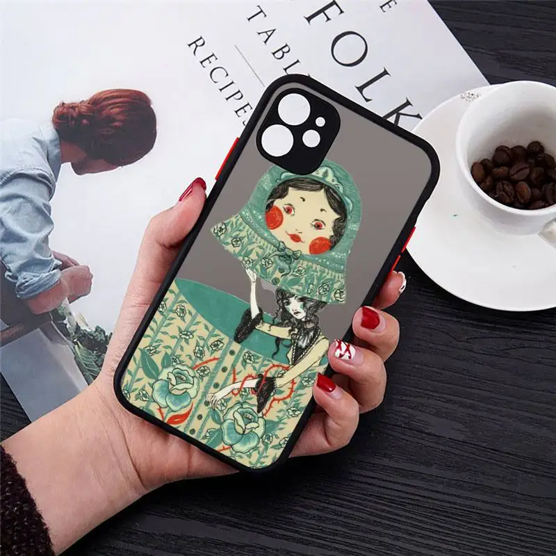 

Russian matryoshka Dolls Phone Cases Matte Transparent for iPhone 7 8 11 12 s mini pro X XS XR MAX Plus cover funda shell capa