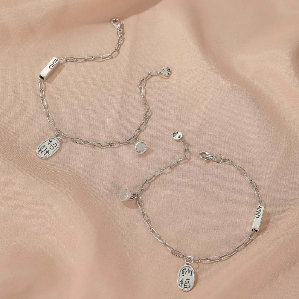 Магнитный браслет с изображением счастливых слов привлекающий богатство и удачу