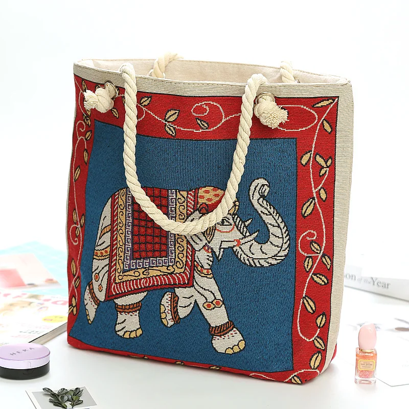 

Модная сумка через плечо в национальном стиле, женская красивая вместительная универсальная сумка со слоном для путешествий и хранения