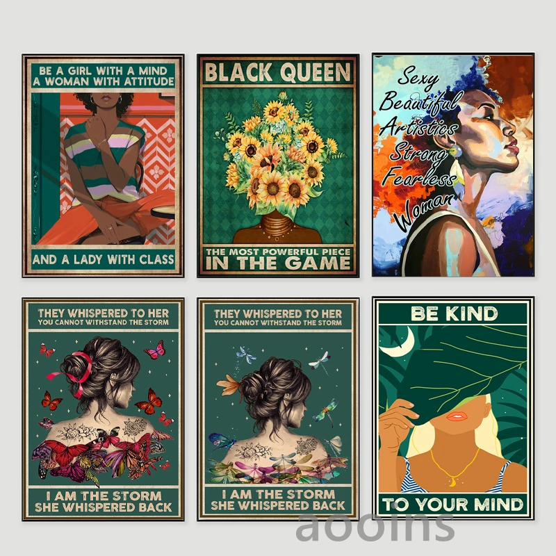 Черная девушка умственное здоровье плакат будьте добры к вашему разуму