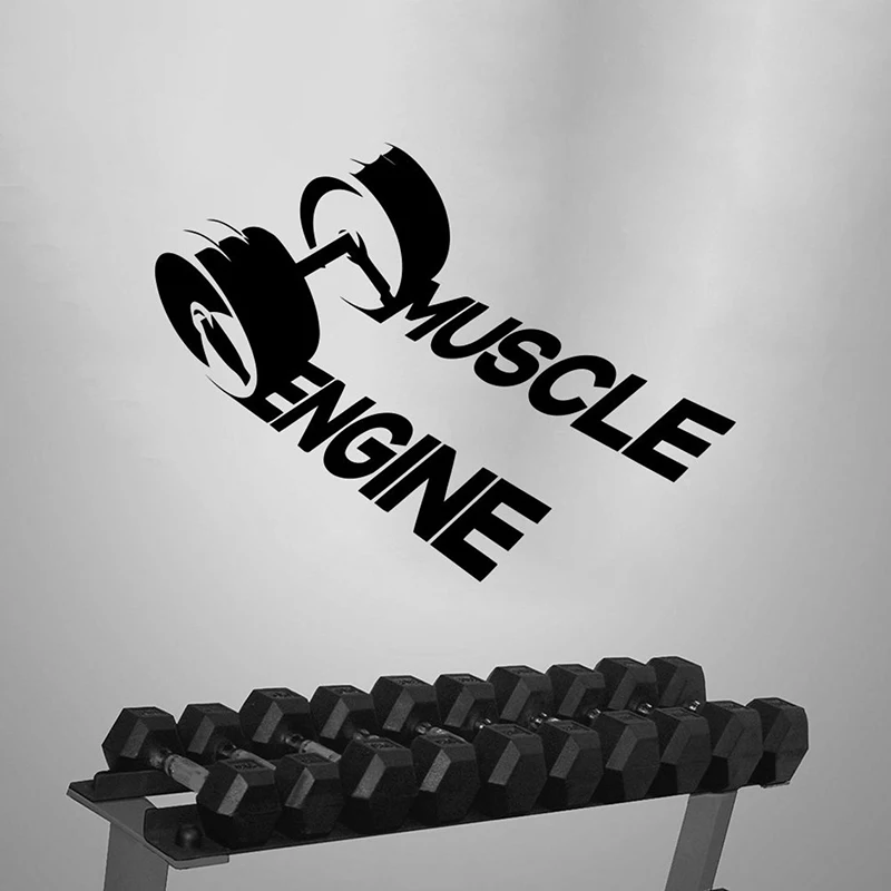 

Большой бодибилдинг, гантели для мышц двигателя, Женский фитнес, Кроссфит, тренировка, вдохновляющая цитата, настенная наклейка, виниловый Декор
