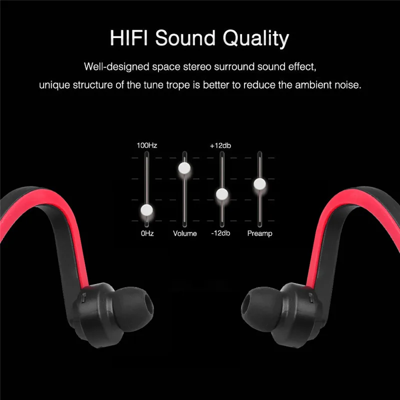 Спортивные Bluetooth наушники kebidumei S9 слот для sd-карты с микрофоном iPhone 5/4 Samsung galaxy S3 |