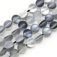 natural frosted austria grey crystal moonstone glitter loose round beads for jewelry making diy bracelet necklace 4 6 8 10 12mm