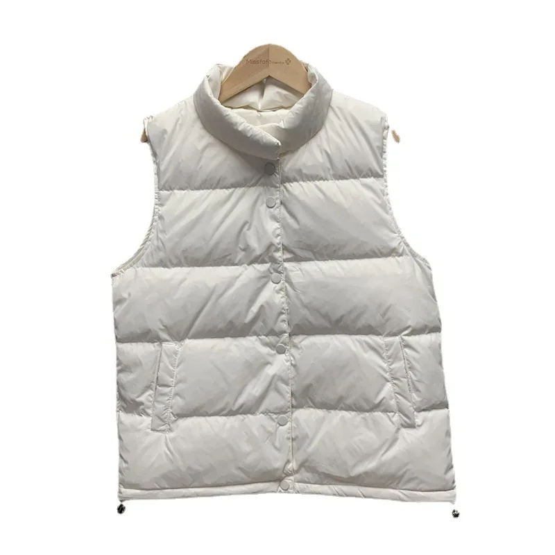

White Duck Down Jacket 2021 Autumn and Winter New Fashion Lightweight Short Stand-up Collar Loose Vest