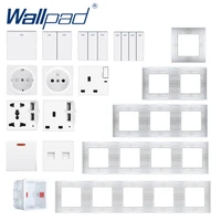 diy metal frame wall light button switch power socket wall outlet silver metal pc function key diy s6 series wallpad