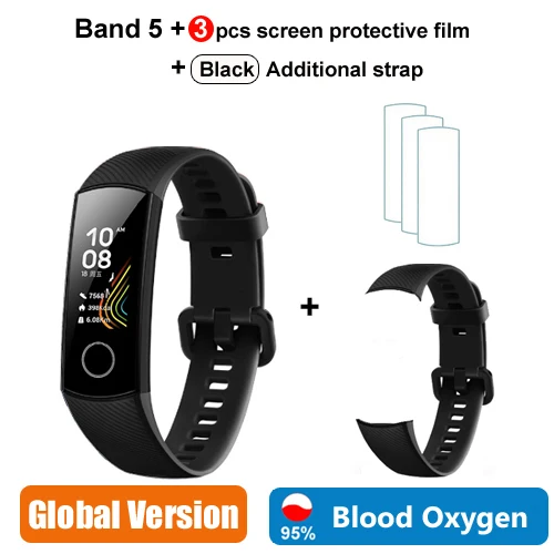 Black add strap Huawei Honor Band 4 умный Браслет 50 м водостойкий фитнес-трекер сенсорный экран пульсометр дисплей вызов сообщение Показать - Цвет: Black add strap