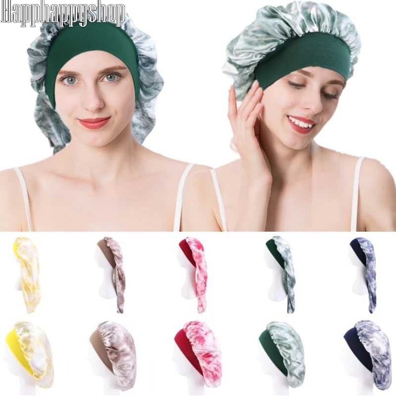 Женская и эластичная широкая шляпа с принтом головной убор для ухода за длинными