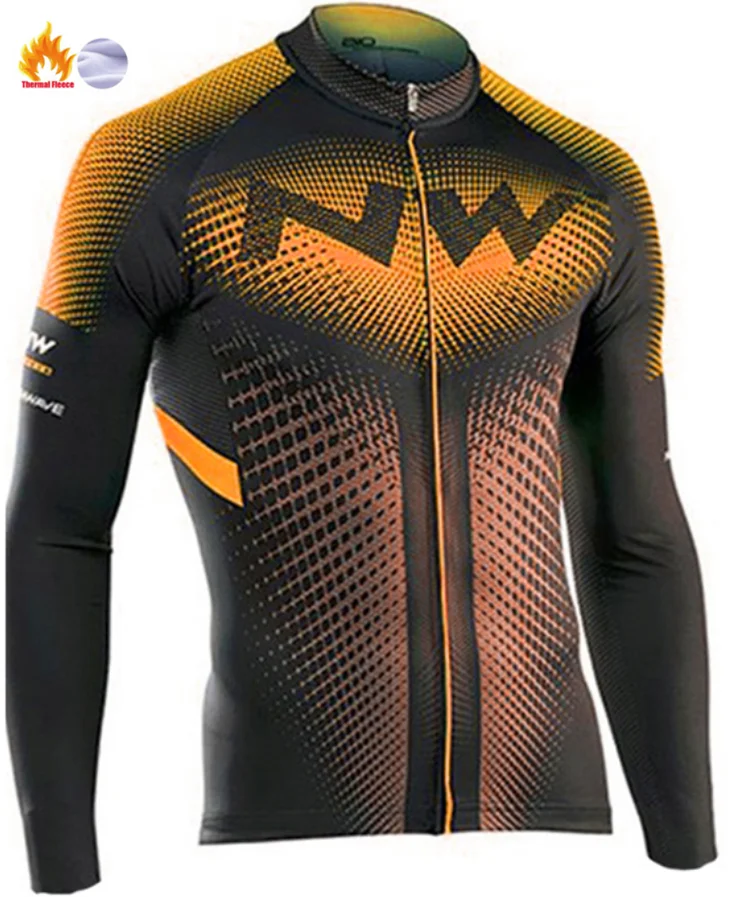 Winter jersey Northwave Велоспорт Джерси Pro командный велосипед Зимний термальный флис с длинным рукавом набор Ropa Ciclismo велосипед триатлон, Велоспорт Набор - Цвет: Winter jersey