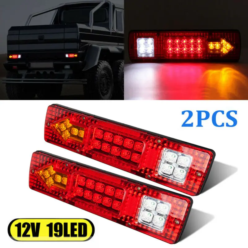 

Red Tail Lights Trailer Truck 12V 19LED Universal Waterproof 5A Camper