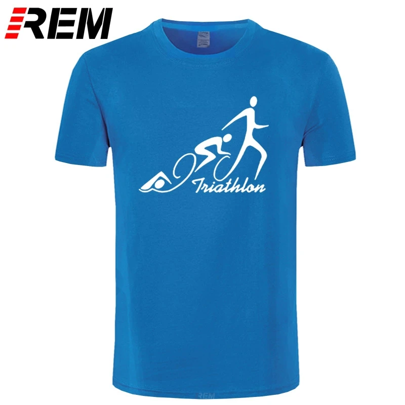 Мужские футболки с принтом REM Triathlon хлопковые лоскутные Футболки коротким