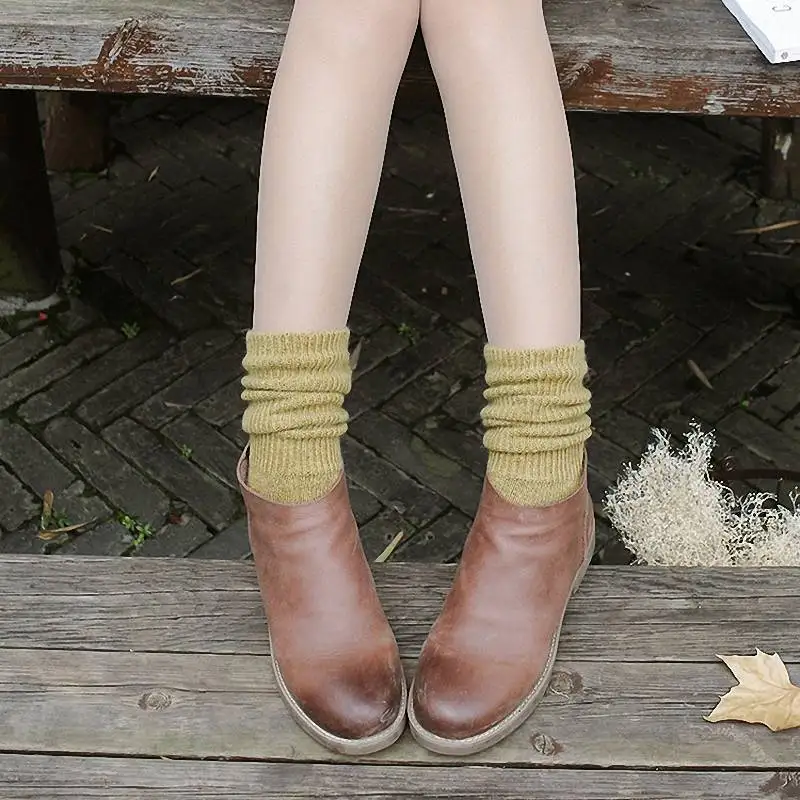 1 пара женские осенне зимние толстые теплые носки модные однотонные повседневные
