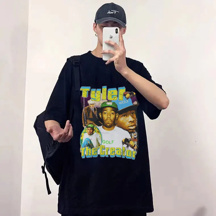 

Awesome Tyler The Creator Rap Singer T Shirts Men Women Retro Round Neck Tshirt Cotton T-shirt Hip Hop Oversized Short Sleeve