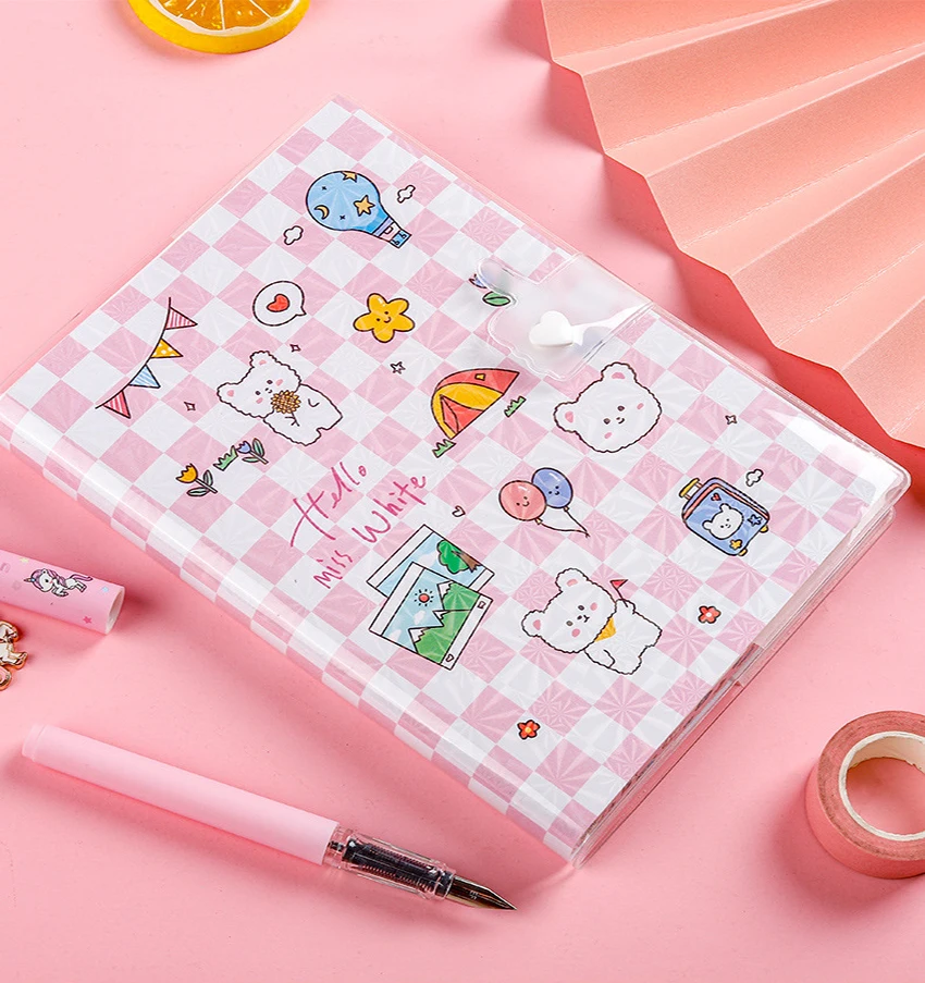 

Student Cute Cartoon Pattern Notebook Leather Cover Hardbound Journal Six Styles Diary Notepad 5.3*7.3 Inch