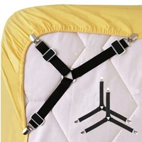 4pcsset bed sheet clip grippers suspender cord hook loop clasps adjustable elastic mattress cover adjustable bed sheet clips