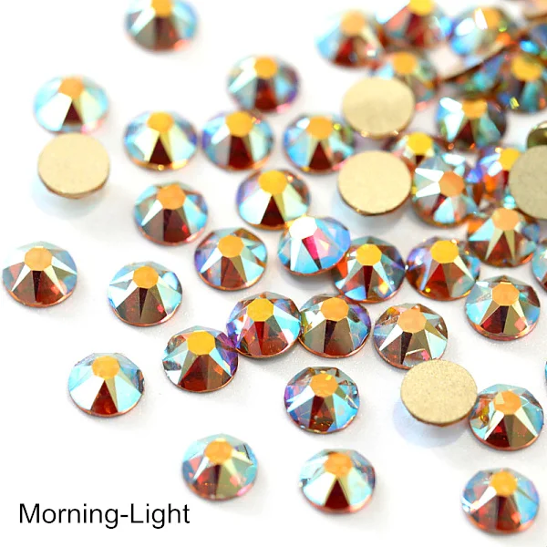 Morning-Light 1440 шт Новые популярные цвета 8 больших+ 8 маленьких 16 граней горный хрусталь Кристалл Flatback не горячей фиксации украшение для ногтей горный хрусталь B3638 - Цвет: Morning-Light