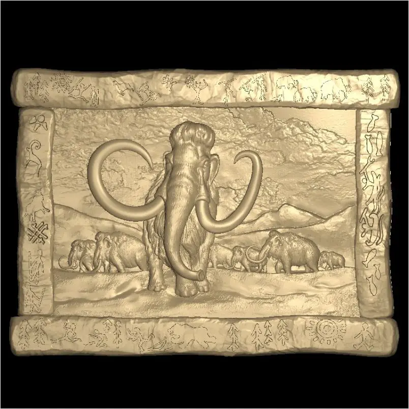 Мамонт 3d STL модель рельеф для ЧПУ Aspire Artcam Cut3D животных декоративные панели дизайн|Фрезы по дереву| |