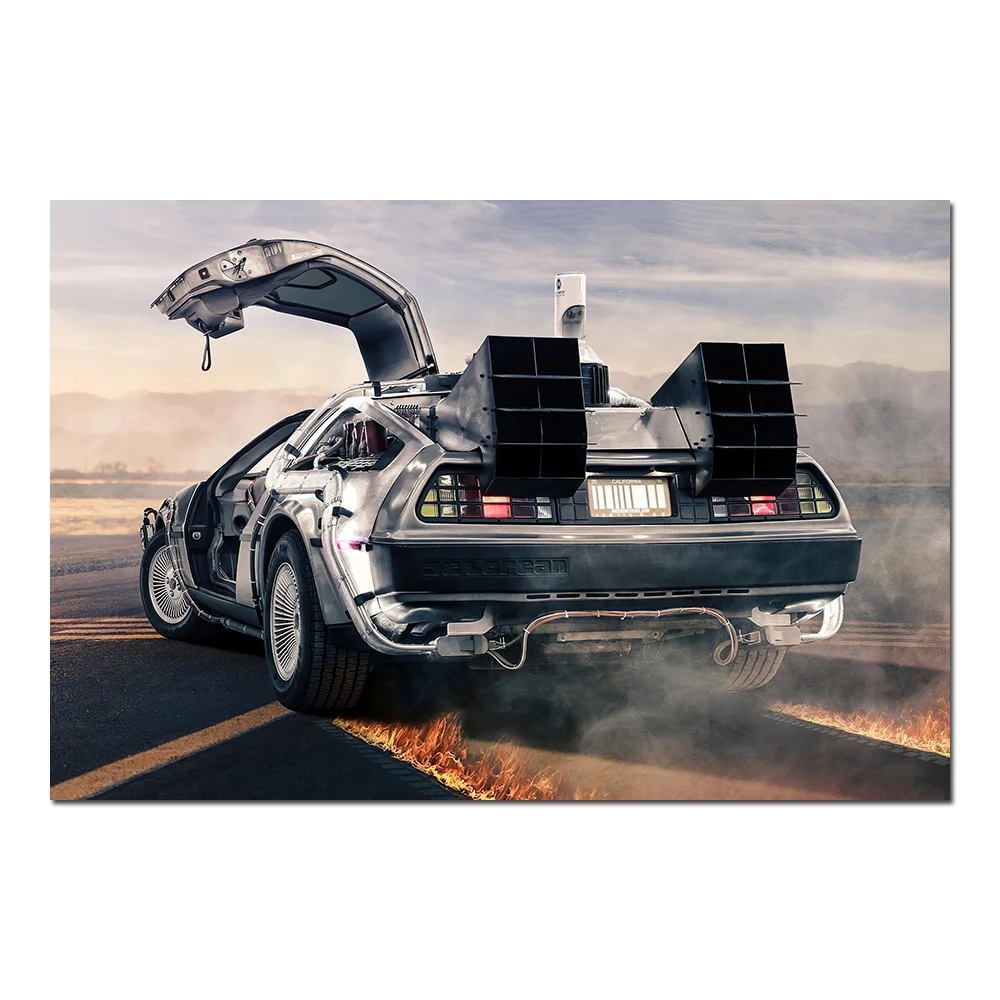 Плакат с изображением автомобиля Назад в будущее DeLorean DMC-12 классическая картина