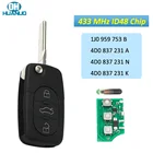 3-кнопочный складной пульт дистанционного управления для Audi для A3 A4 A6 старой модели 433,92 МГц с чипом ID48 4DO 837 231 NKA 1J0 959 753 B