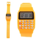 Модные детские силиконовые многофункциональные наручные часы с электронным калькулятором и датой