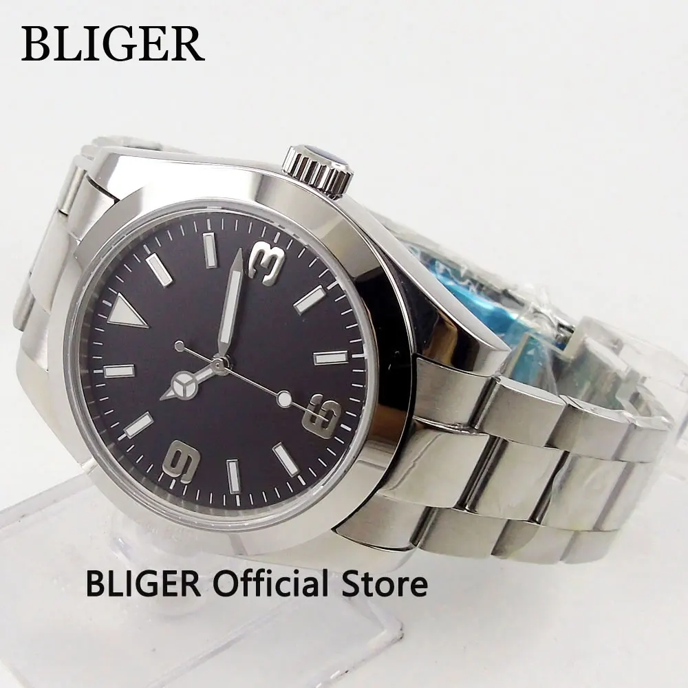 Сапфировое стекло 40 мм черный стерильный циферблат полированный чехол