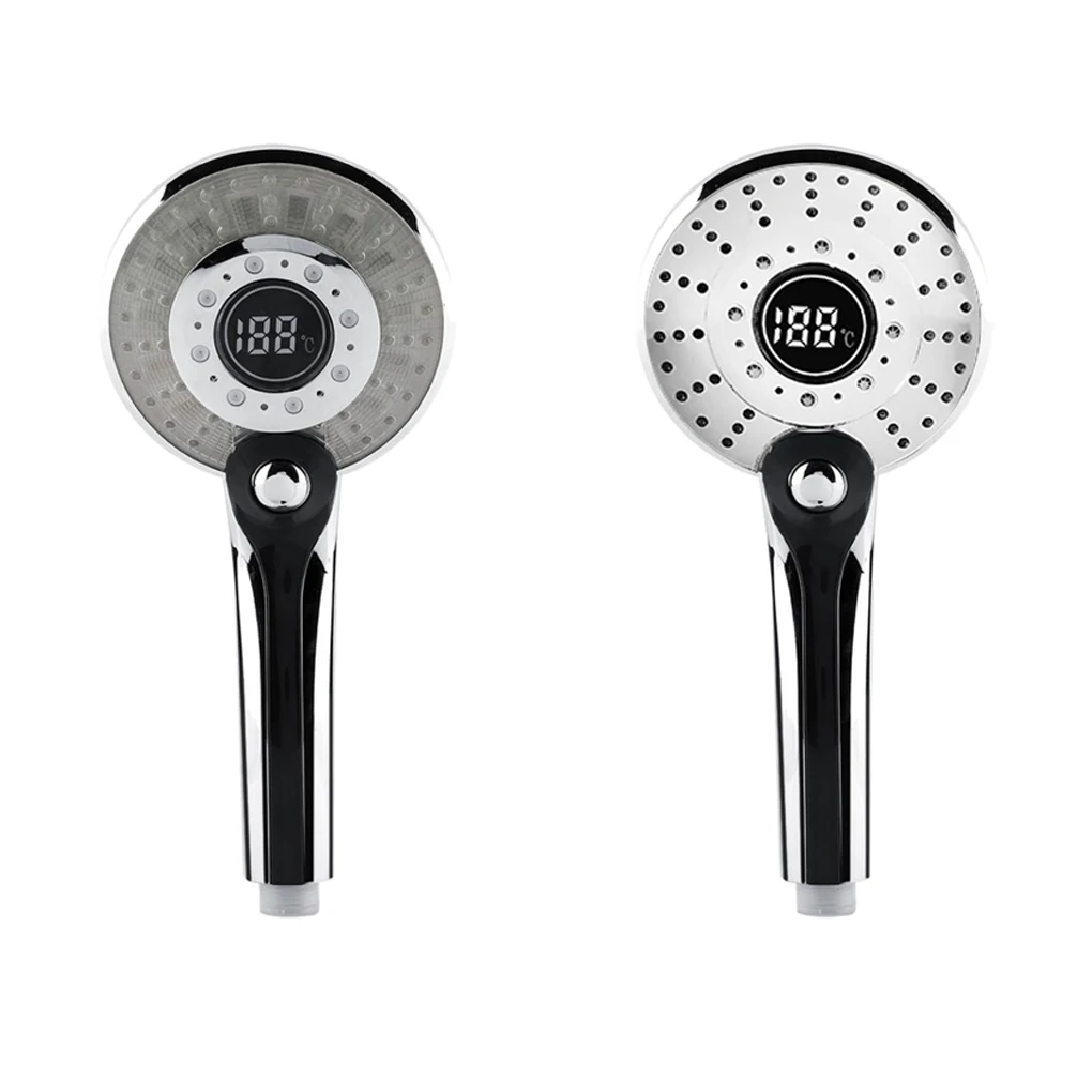 

RecabLeght Led Shower Head Digital Temperature Controlled 3/7 Color Showerhead Filter For Water Bathroom Accessories Bath Shower