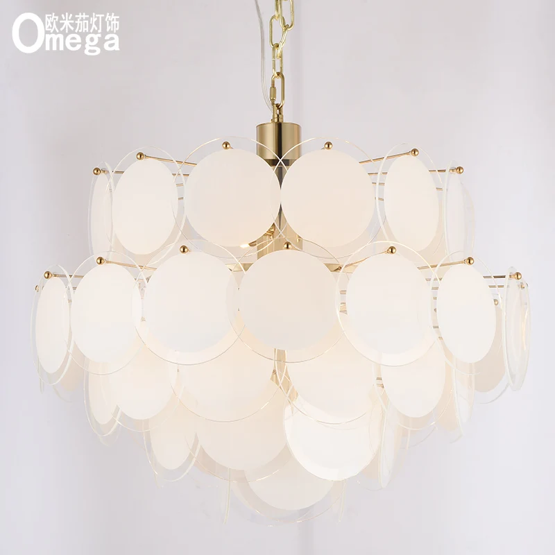 Креативная стеклянная люстра в стиле постмодерн с листьями Скандинавская лампа