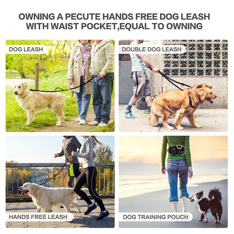 Bolsa de premios para perros, bolsa de premios con correas manos libres para entrenamiento de mascotas, correa el&aacute;stica para caminar, cuencos de alimentaci&oacute;n, bolsas para taza de agua-5