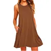2023 Women's Summer Casual Swing T-Shirt Dresses Beach Cover Up With Pockets Loose T-shirt Dress 3