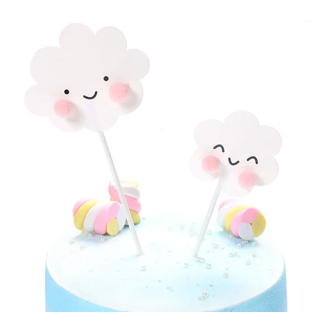 DGZS-378-Cloudsmile Красочные Fimo 3D Радужные облака для Топпер для торта «С Днем Рождения» свадебное украшение для торта обертка забавные вечерние принадлежности для кексов - Цвет: DGZS-378-Cloudsmile
