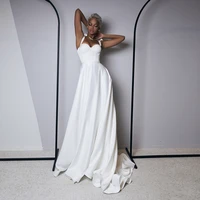 modest white wedding dress for bride simple engagement bridal gown sleeveless sweep train sweetheart civil %d1%81%d0%b2%d0%b0%d0%b4%d0%b5%d0%b1%d0%bd%d0%be%d0%b5 %d0%bf%d0%bb%d0%b0%d1%82%d1%8c%d0%b5 2022