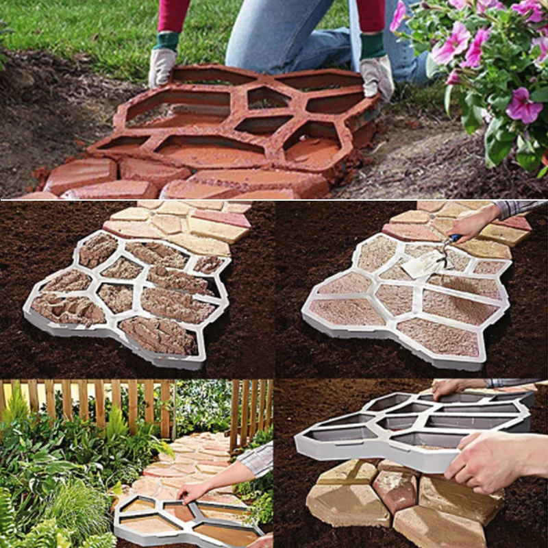 Ew Черная Пластиковая форма для мощения своими руками дома сада пола дороги