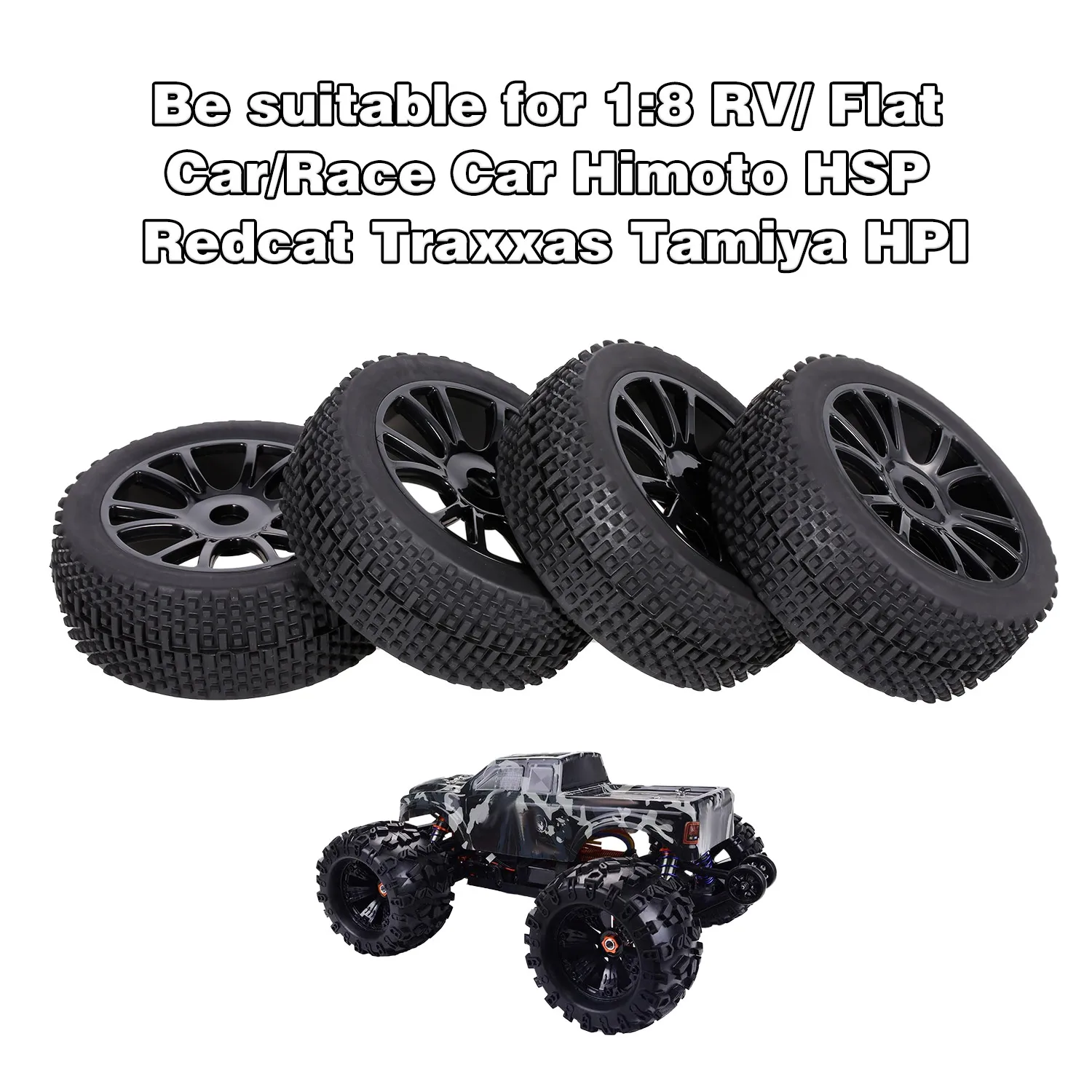 4 шт. 1/8 RC внедорожные резиновые шины для RV/плоский автомобиль/гоночный автомобиль