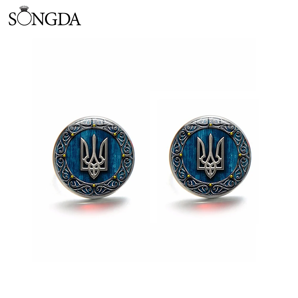 Новые винтажные серьги гвоздики Tryzub в украинском стиле стимпанк украшение виде