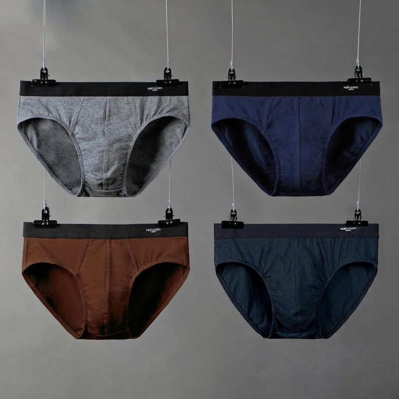 4pcs/Lot Men's Underwear Large Size Men's Colored Cotton u Convex Large Size Fat Man Triangle Underwear Men's Breathable