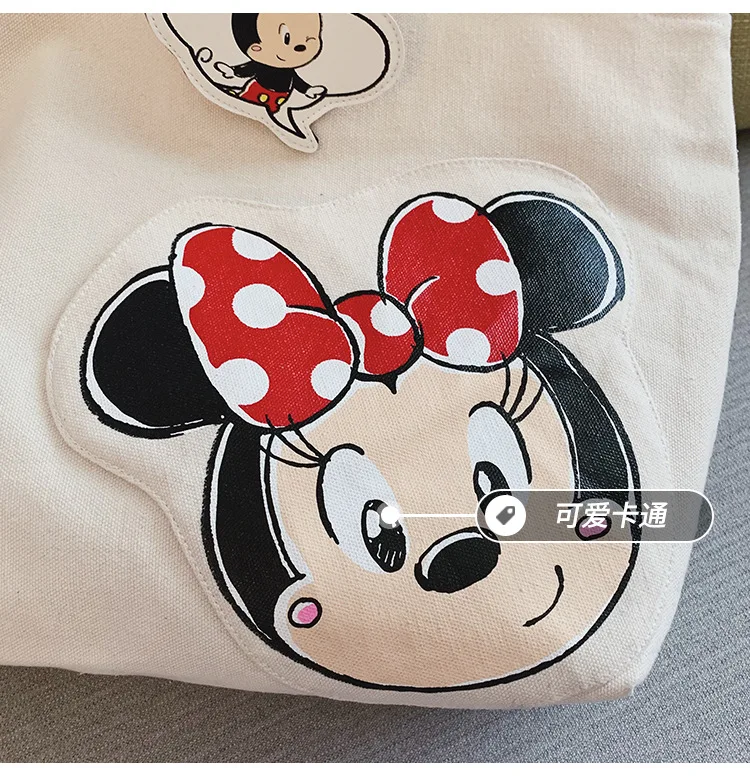Disney новая большая сумка женская сумка милый мультяшный Микки Большая вместительная сумка для девочек Сумка тканевая через плечо сумки кошелек шоппинг