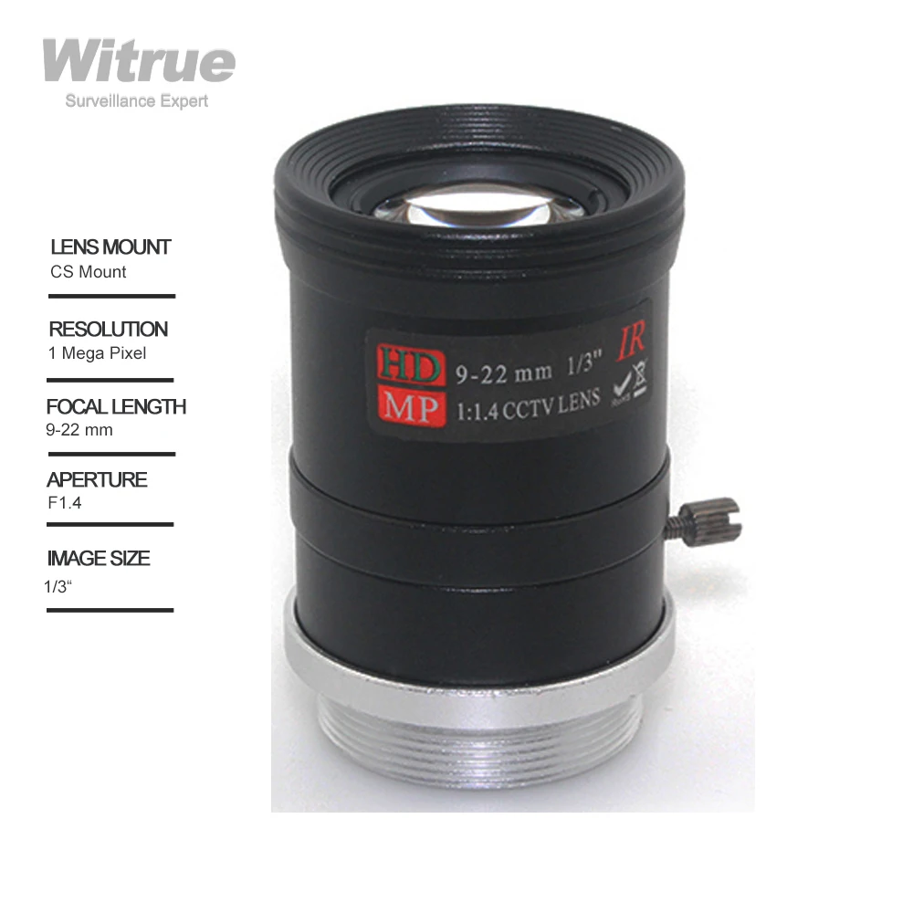 

Witrue 9-22mm HD MP Varifocal CCTV Lens CS Mount With Manual iris F1.4 For Surveillance Security IP Camera