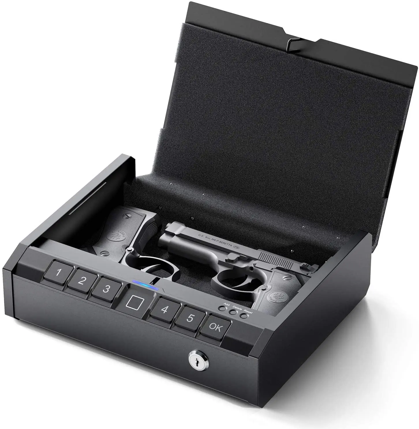 

ASELINE Biometric Gun Safe for Handgun Car Gun Safe Smart Fingerprint Gun Safe-Bedside Nightstand Wall Car Metal wall plate