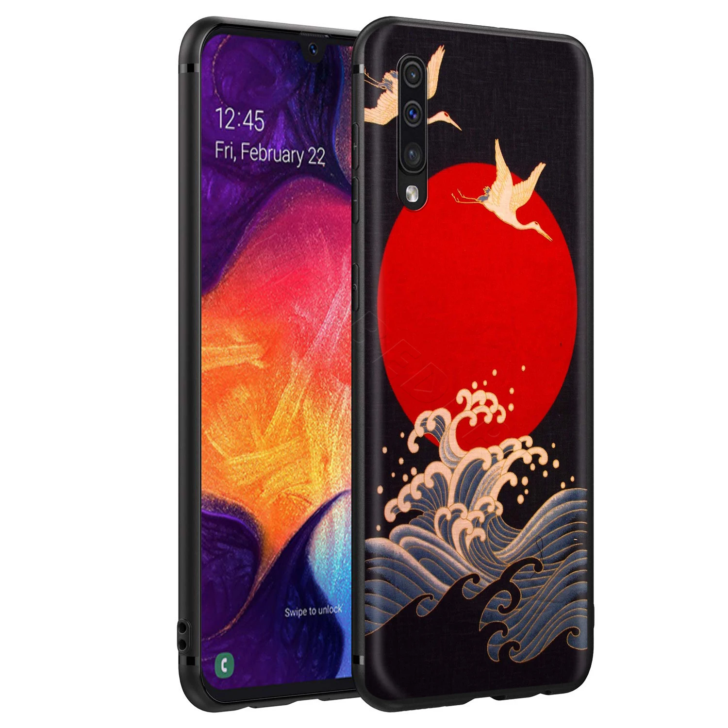 Webbedepp волнистый арт японский чехол для Samsung Galaxy S7 S8 S9 S10 Plus Edge Note 10 8 9 A10 A20 A30 A40 A50 A60 A70
