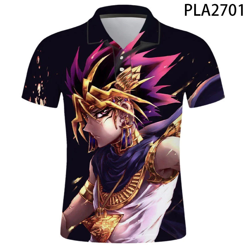 

Рубашка-поло Yu Gi Oh Мужская с коротким рукавом, модная уличная одежда с 3D-принтом, крутая футболка-поло, лето