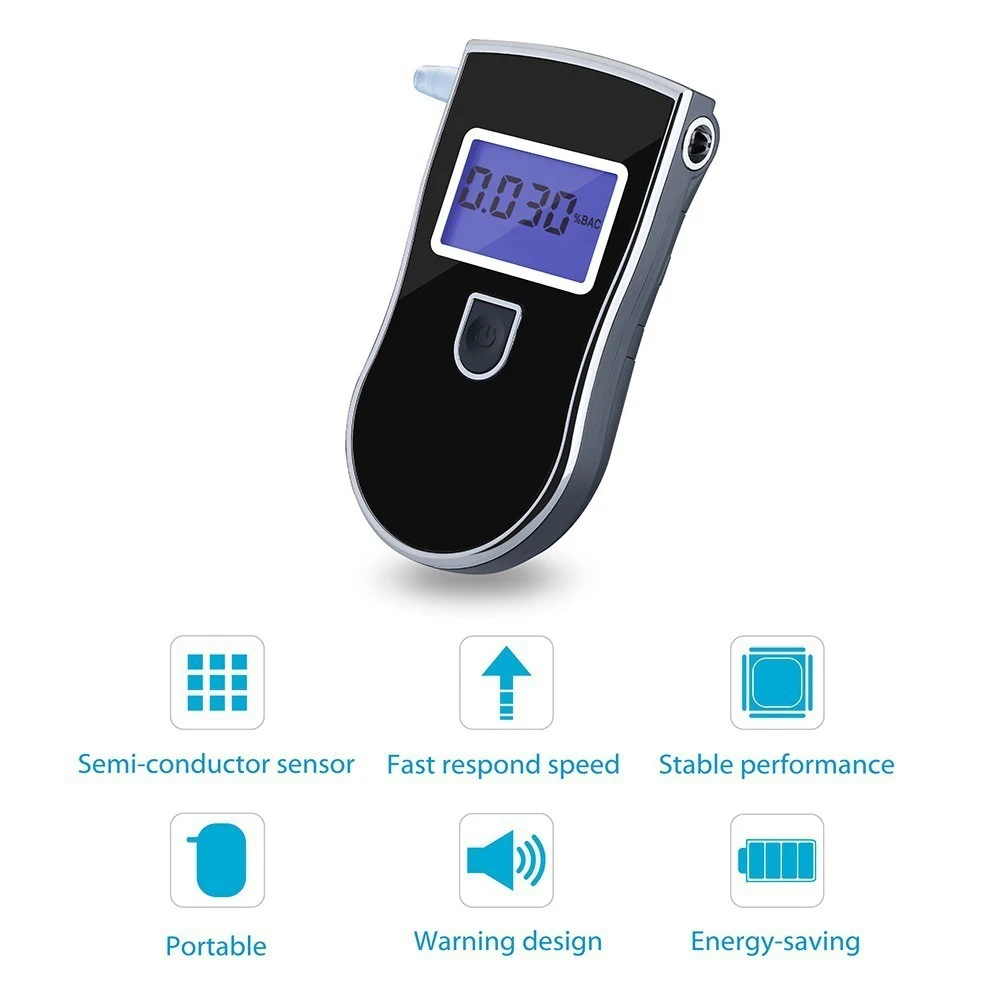 AT-818 Breath Alcohol Tester Breathalyzer Professional LCD Digital Display Backlight with 5 Mouthpieces Dropship | Автомобили и