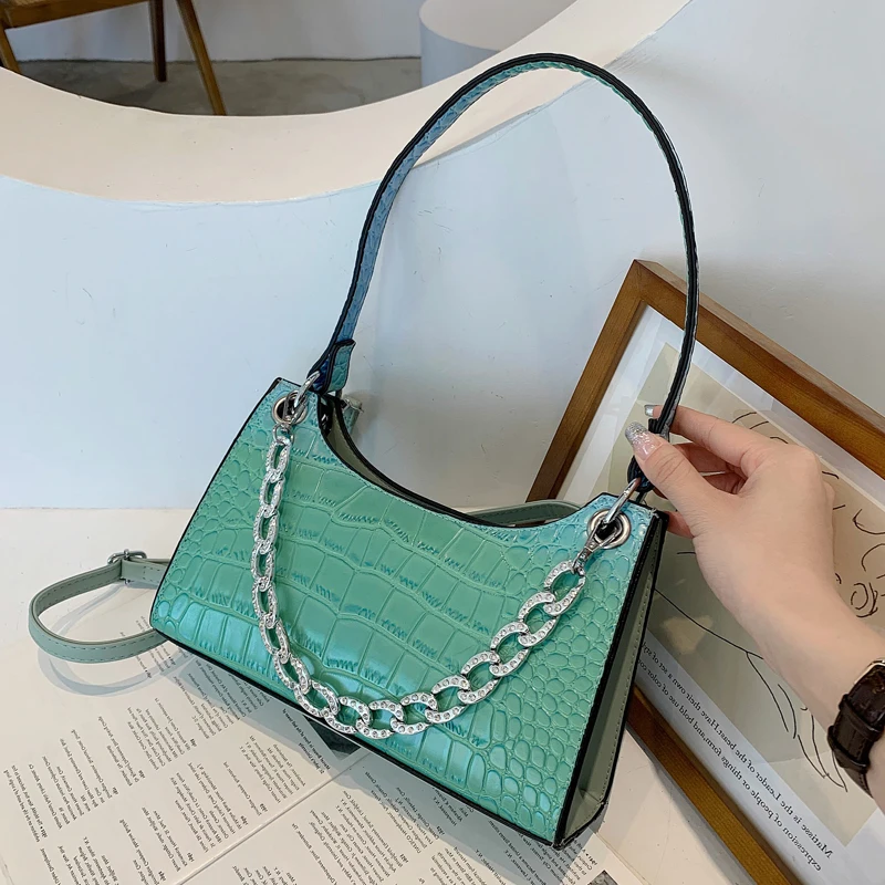 

Lady Daily Shopping Crossbody Bag Diamond Women's Bag Versatile Casual Underarm Bag Fashion Designer Simple Chain Shoulder Bag