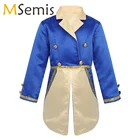 Костюм для мальчиков с принцом, куртка-смокинг с отложным воротником и длинными рукавами, Детский костюм на Хэллоуин, косплей, день рождения, тематическая вечеринка, пальто