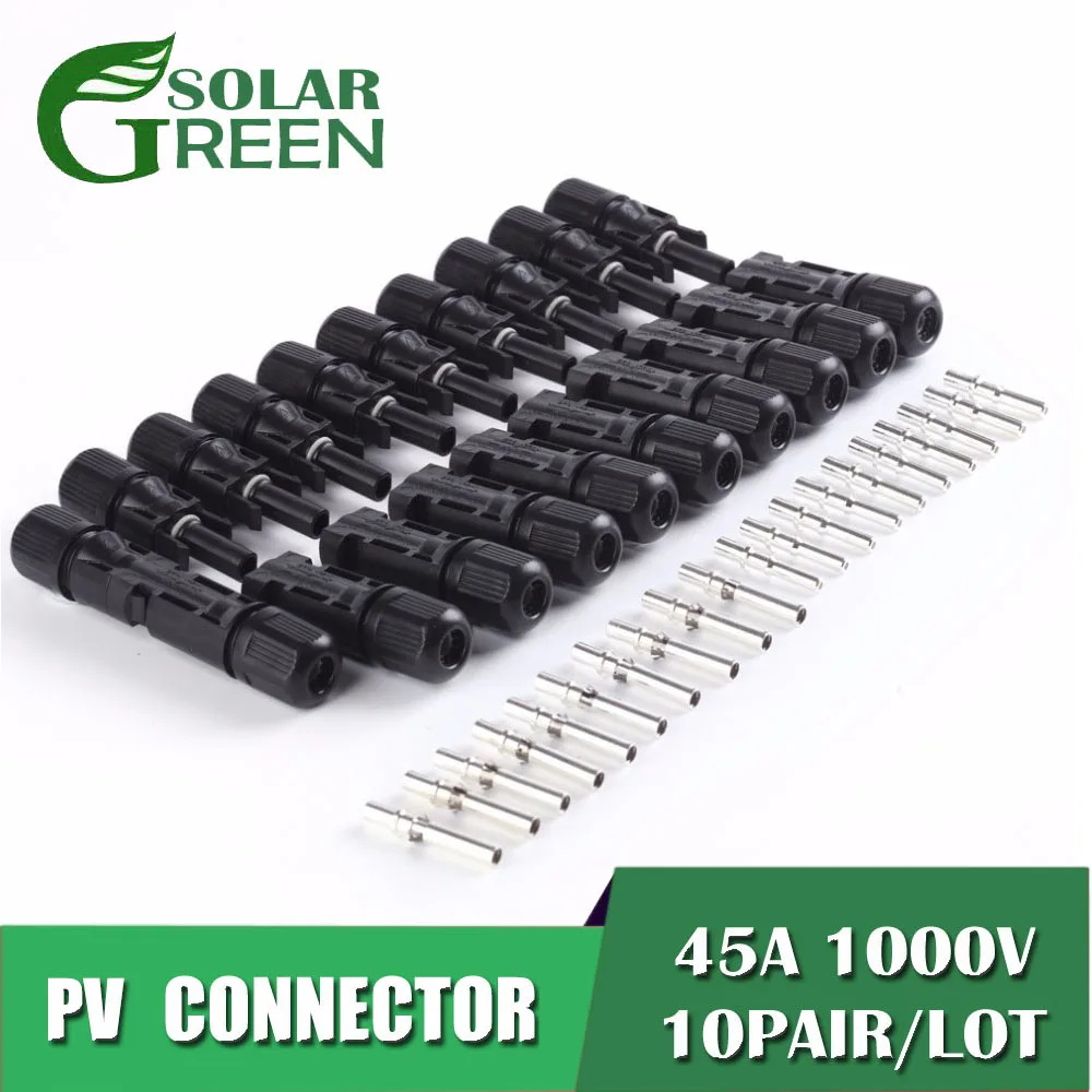10 пара/лот 30A 45A 1000V PV Разъемы мужского и женского пола Панели солнечные Plug ток