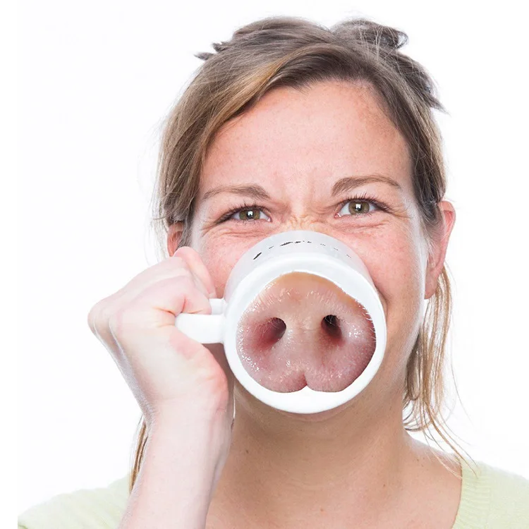 

Nose Piggy Mug funny pig nose cup creative spoof nose ceramic coffee cup to give boyfriend birthday gift tea cup dog