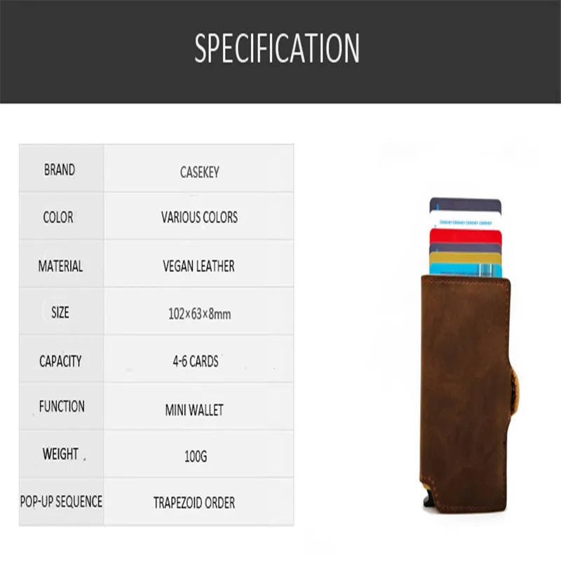 RFID бизнес держатель для кредитных карт мужской алюминиевый кошелек задний