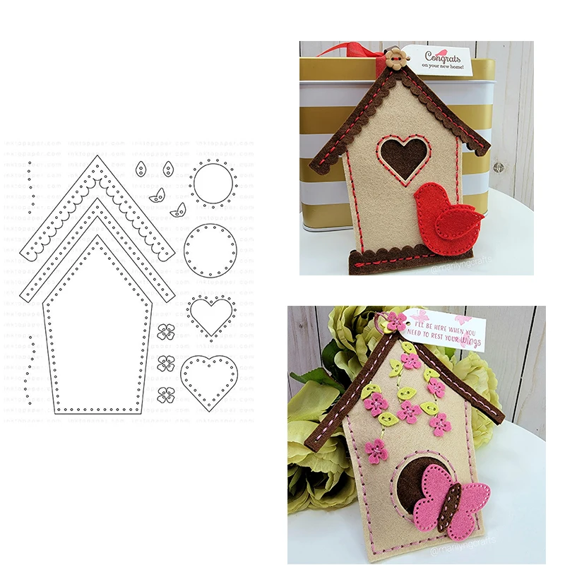 

Birdhouse Dies Scrapbooking Metal Cutting Dies Craft Embossing Make Paper Greeting Card Making Template DIY Handmade 2021 New