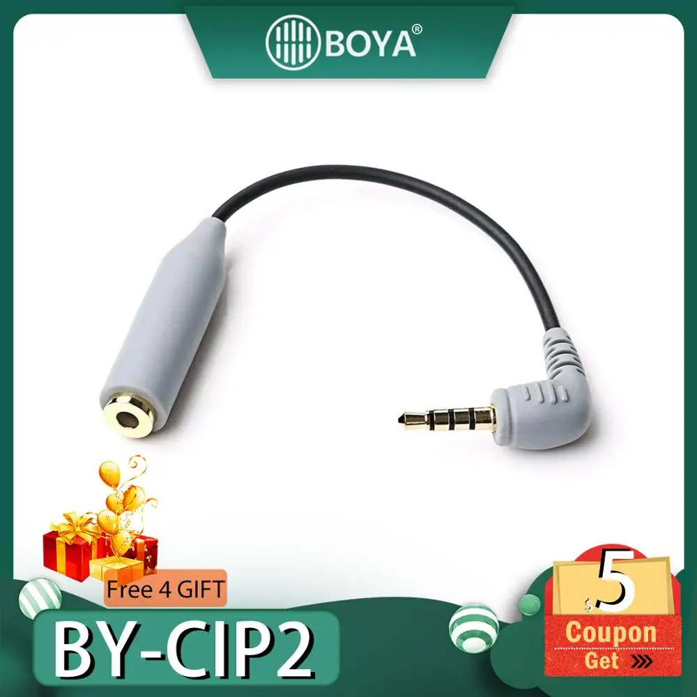 Кабель адаптер BOYA для микрофона 3 5 мм к TRRS TRS iPad iPod Touch iPhone BY CIP2 аксессуары 8 10