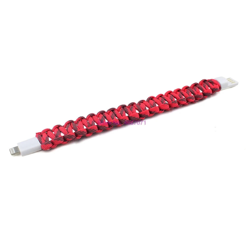 By DHL 500pcs Outdoor survival paracord Nylon bracelet Wristband Style iPhone Charging Charger USB Cable for charge | Спорт и