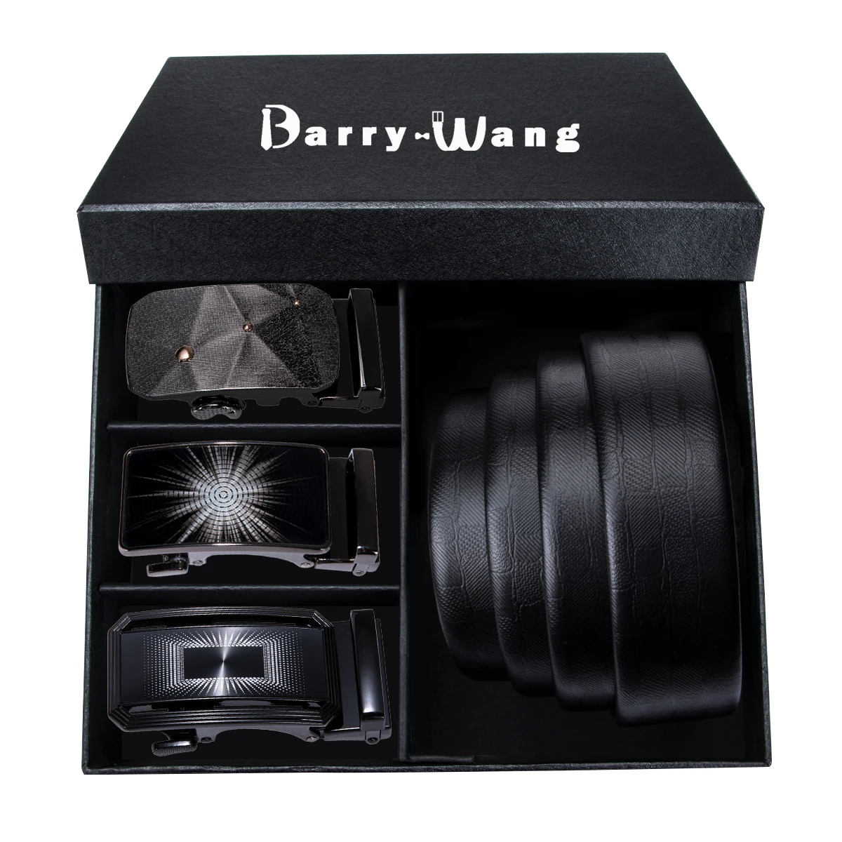 Barry. Wang кожаный ремень для мужчин, черный ремень из воловьей кожи, автоматическая пряжка, поясной ремень для бизнеса, Свадебная подарочная коробка, Прямая поставка - Цвет: 2154-2156-2170-DEA